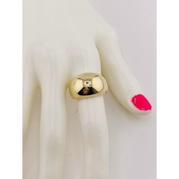 10k gold ring dome chunky polished design size 8 - Picture 4 of 5
